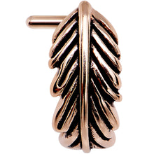 Load image into Gallery viewer, 18 Gauge 5/16'' Rose Gold PVD Feather Faux Hoop L Shaped Nose Ring