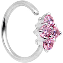 Load image into Gallery viewer, 20 Gauge 5/16'' Pink CZ Gem Cluster Seamless Circular Ring