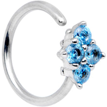 Load image into Gallery viewer, 20 Gauge 5/16'' Blue CZ Gem Cluster Seamless Circular Ring