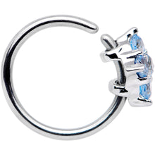Load image into Gallery viewer, 20 Gauge 5/16'' Blue CZ Gem Cluster Seamless Circular Ring