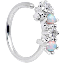 Load image into Gallery viewer, 20 Gauge 5/16'' White Synthetic Opal Staccato Seamless Circular Ring