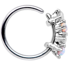 Load image into Gallery viewer, 20 Gauge 5/16'' White Synthetic Opal Staccato Seamless Circular Ring