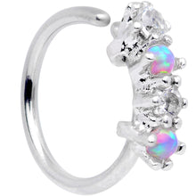 Load image into Gallery viewer, 20 Gauge 5/16'' Pink Synthetic Opal Staccato Seamless Circular Ring