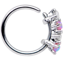 Load image into Gallery viewer, 20 Gauge 5/16'' Pink Synthetic Opal Staccato Seamless Circular Ring