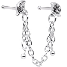 Load image into Gallery viewer, 20 Gauge 1/4'' Autumn Fall Leaves Chain Dangle Double Nose Bone