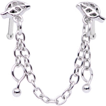 Load image into Gallery viewer, 20 Gauge 1/4'' Autumn Fall Leaves Chain Dangle Double Nose Bone
