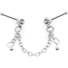 Load image into Gallery viewer, 20 Gauge 1/4'' Autumn Fall Leaves Chain Dangle Double Nose Bone