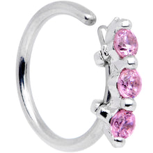 Load image into Gallery viewer, 20 Gauge 5/16'' Pink CZ Gem Sequence Shine Seamless Circular Ring