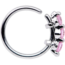Load image into Gallery viewer, 20 Gauge 5/16'' Pink CZ Gem Sequence Shine Seamless Circular Ring