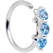 Load image into Gallery viewer, 20 Gauge 5/16'' Blue CZ Gem Sequence Shine Seamless Circular Ring