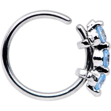 Load image into Gallery viewer, 20 Gauge 5/16'' Blue CZ Gem Sequence Shine Seamless Circular Ring