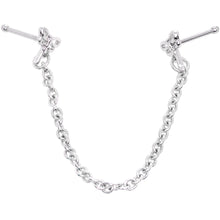 Load image into Gallery viewer, 20 Gauge 1/4'' Daring Dragonfly Chain Dangle Double Nose Bone