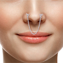 Load image into Gallery viewer, 20 Gauge 1/4'' Daring Dragonfly Chain Dangle Double Nose Bone