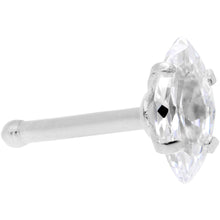 Load image into Gallery viewer, 20 Gauge 1/4'' Clear CZ Gem Ellipse Nose Bone