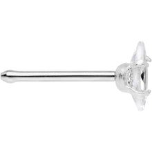 Load image into Gallery viewer, 20 Gauge 1/4'' Clear CZ Gem Ellipse Nose Bone