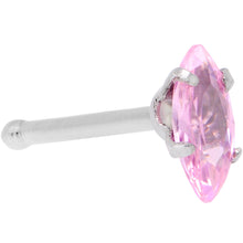 Load image into Gallery viewer, 20 Gauge 1/4'' Pink CZ Gem Ellipse Nose Bone