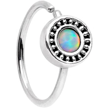 Load image into Gallery viewer, 20 Gauge 5/16'' White Synthetic Opal Inlay Seamless Circular Ring