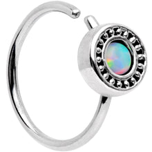Load image into Gallery viewer, 20 Gauge 5/16'' White Synthetic Opal Inlay Seamless Circular Ring
