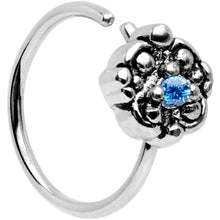 Load image into Gallery viewer, 20 Gauge 5/16'' Blue CZ Gem Decadent Cluster Seamless Circular Ring