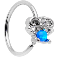 Load image into Gallery viewer, 20 Gauge 5/16'' Blue Synthetic Opal Fashion Seamless Circular Ring