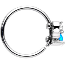 Load image into Gallery viewer, 20 Gauge 5/16'' Blue Synthetic Opal Fashion Seamless Circular Ring