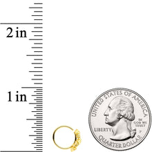 Load image into Gallery viewer, 20 Gauge 5/16'' Red Gem Gold Tone Flower Garden Seamless Circular Ring