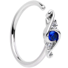 Load image into Gallery viewer, 20 Gauge 5/16'' Blue Clear Gem Oceans Eye Seamless Circular Ring