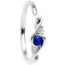 Load image into Gallery viewer, 20 Gauge 5/16'' Blue Clear Gem Oceans Eye Seamless Circular Ring