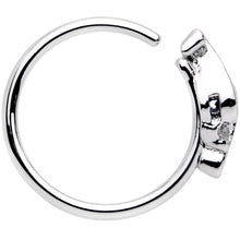 Load image into Gallery viewer, 20 Gauge 5/16'' Blue Clear Gem Oceans Eye Seamless Circular Ring