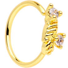 Load image into Gallery viewer, 20 Gauge 5/16'' Clear CZ Gem Gold Tone Openwork Seamless Circular Ring