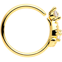 Load image into Gallery viewer, 20 Gauge 5/16'' Clear CZ Gem Gold Tone Openwork Seamless Circular Ring