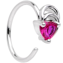 Load image into Gallery viewer, 20 Gauge 5/16'' Pink Gem Triangle Wave Seamless Circular Ring