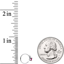 Load image into Gallery viewer, 20 Gauge 5/16'' Pink Gem Triangle Wave Seamless Circular Ring