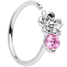Load image into Gallery viewer, 20 Gauge 5/16'' Pink Gem Flower Seamless Circular Ring