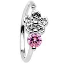 Load image into Gallery viewer, 20 Gauge 5/16'' Pink Gem Flower Seamless Circular Ring