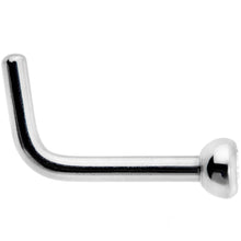 Load image into Gallery viewer, 18 Gauge Grade 23 Titanium Press Fit CZ Micro Ball L Shaped Nose Ring