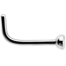 Load image into Gallery viewer, 20 Gauge G23 Titanium Press Fit Clear CZ Micro Ball L Shaped Nose Ring