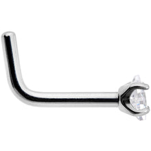 Load image into Gallery viewer, 18 Gauge Clear 2mm CZ Gem Grade 23 Titanium Rhombus L Shaped Nose Ring