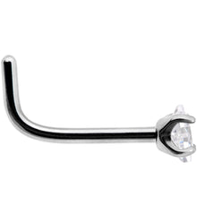 Load image into Gallery viewer, 20 Gauge Clear 2mm CZ Gem Grade 23 Titanium Rhombus L Shaped Nose Ring