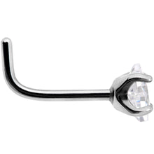 Load image into Gallery viewer, 20 Gauge Clear 3mm CZ Gem Grade 23 Titanium Rhombus L Shaped Nose Ring