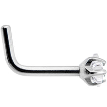 Load image into Gallery viewer, 18 Gauge Clear 3mm CZ Star Gem Grade 23 Titanium L Shaped Nose Ring