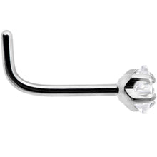Load image into Gallery viewer, 20 Gauge Clear 3mm CZ Star Gem Grade 23 Titanium L Shaped Nose Ring