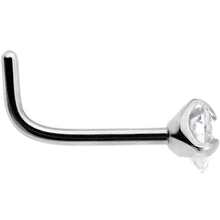Load image into Gallery viewer, 20 Gauge Clear 3mm CZ Heart Gem Grade 23 Titanium L Shaped Nose Ring