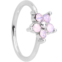Load image into Gallery viewer, 20 Gauge 5/16'' Pink Faux Opal Flower Seamless Circular Ring