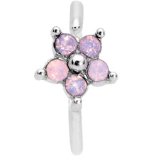 Load image into Gallery viewer, 20 Gauge 5/16'' Pink Faux Opal Flower Seamless Circular Ring