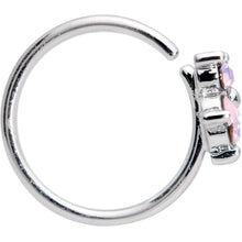 Load image into Gallery viewer, 20 Gauge 5/16'' Pink Faux Opal Flower Seamless Circular Ring