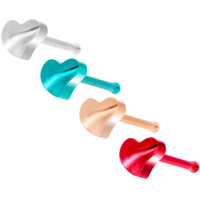 Load image into Gallery viewer, 20 Gauge 1/4'' Multi Tone Valentines Day Heart Nose Bone 4 Pack