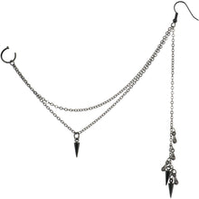 Load image into Gallery viewer, Handcrafted Nose to Ear Blackline Spike Drop Chain