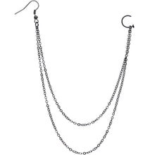 Load image into Gallery viewer, Handcrafted Pirate Booty Black Plated Ear to Nose Chain 20 Gauge 5/16''