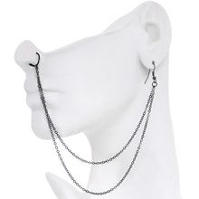 Load image into Gallery viewer, Handcrafted Pirate Booty Black Plated Ear to Nose Chain 20 Gauge 5/16''